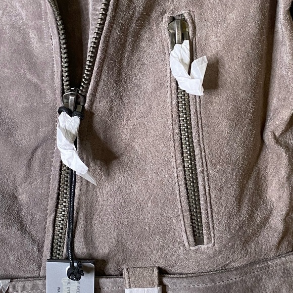 Blank NYC Moto Style Gray Leather Jacket Size M “Rock the Boat” NWT Retail $188 - Picture 4 of 12